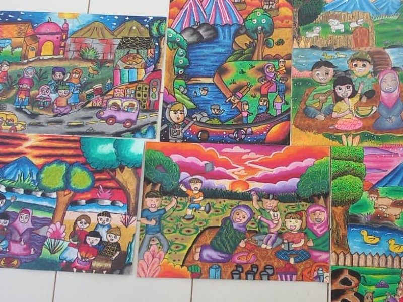 Pemenang Lomba Menggambar pada ajang FL2SN di Bulan Mei
